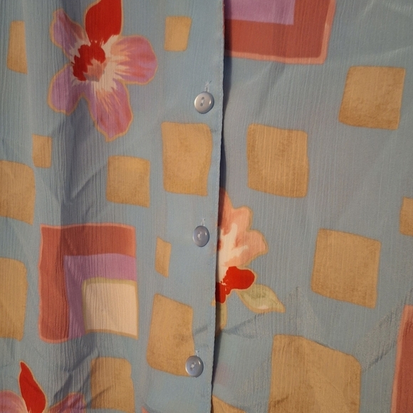 Vintage Donnkenny Blouse size 2X Women's Casual Vacation Summer 100% Polyester - Picture 2 of 3